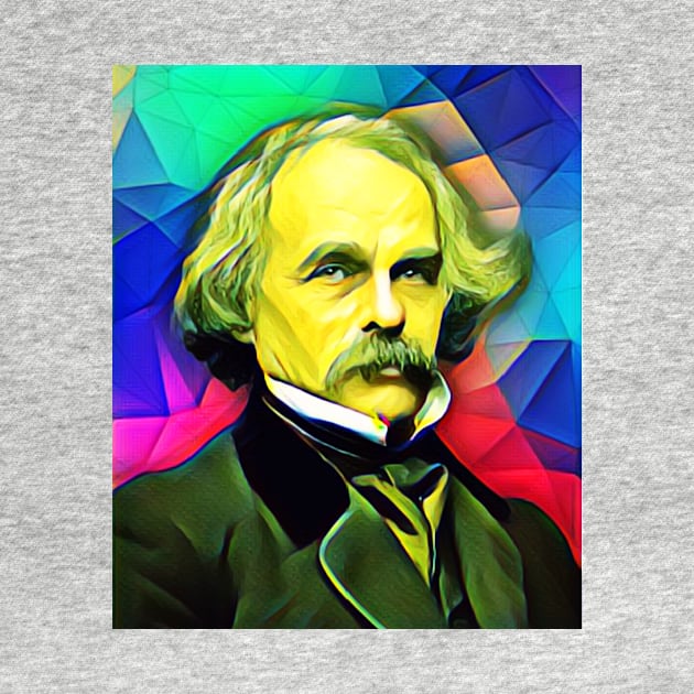 Nathaniel Hawthorne Colourful Portrait | Nathaniel Hawthorne Artwork 5 by JustLit